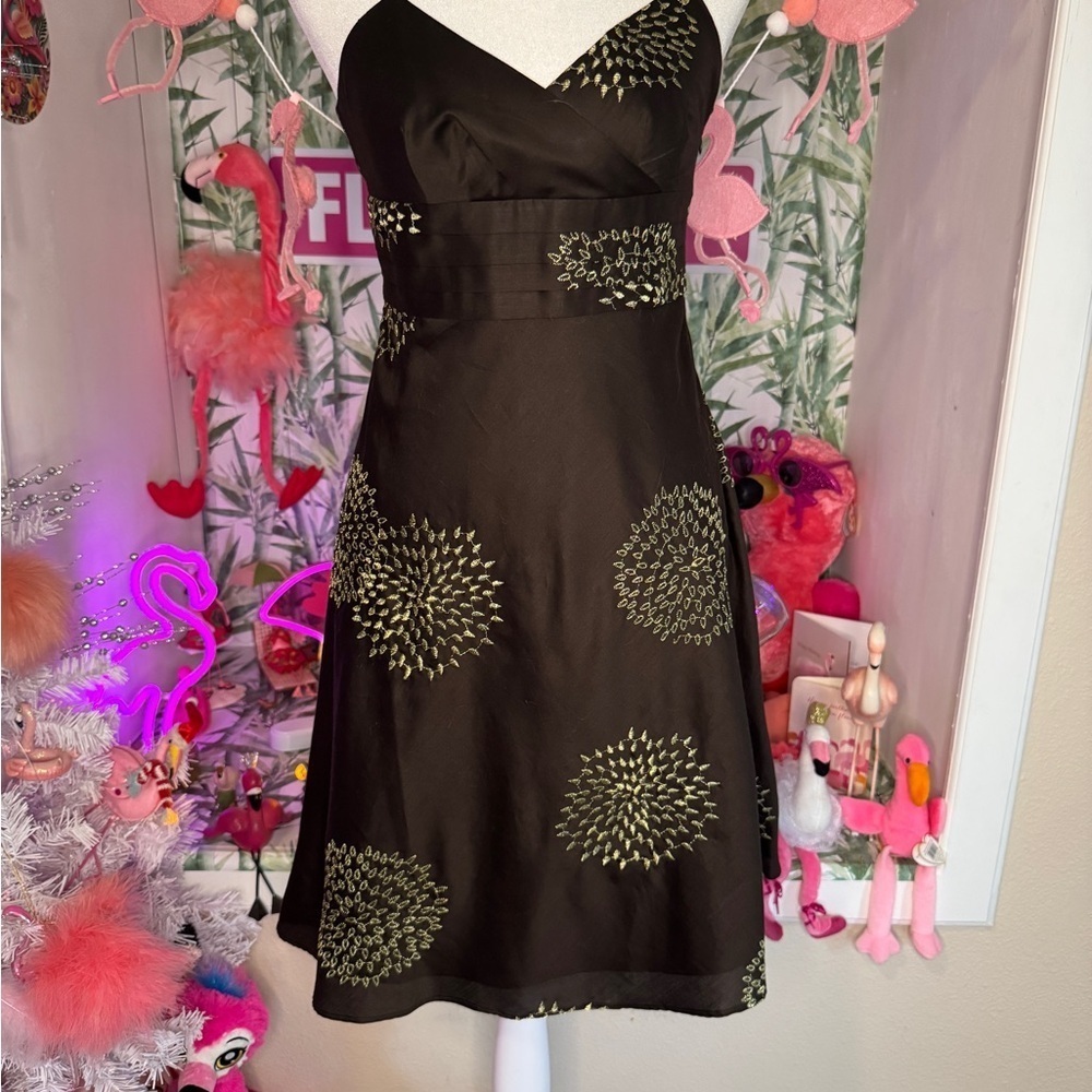 Ann Taylor spaghetti strap, business, casual embroidery summer dress